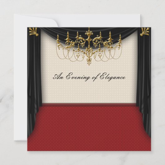Glanzende zwarte galajurken uitnodigingen voor het (Voorkant)