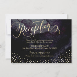 Glanzende zwarte gouden glitters kalligrafie ontva kaart