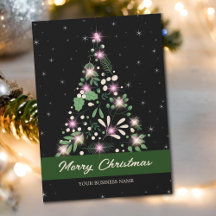 Glanzende Zwarte Groene Kerstboom Zakelijk 