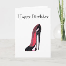 Glanzende zwarte linker Stiletto schoen Kaart