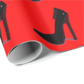 GLANZENDE ZWARTE SCHOEN CADEAUPAPIER (Rol Hoek)