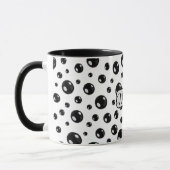 Glanzende Zwarte Stippenmok – Modern Minimalistisc Mok (Links)
