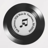 Glanzende zwarte vinyl LP album Labels (Design 1)