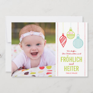 Glänzenden Verzierungen Foto Weihnachtskarte Feestdagenkaart
