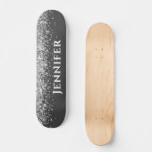 Glanzige faux Glitter Aesthetics Persoonlijk Skateboard (Voorkant)