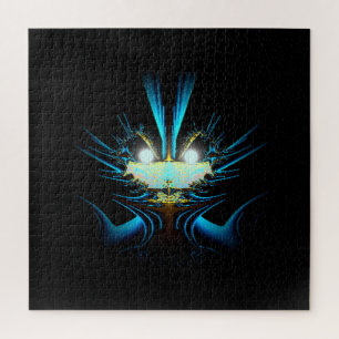 Glanzogen Ogen Alien Draak Blauw en Zwart Legpuzzel