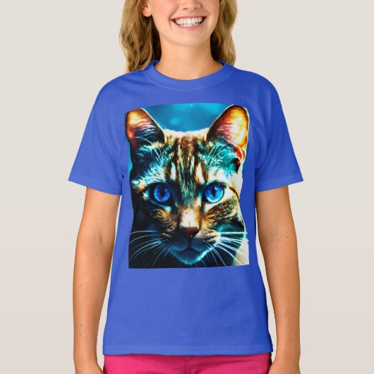 Glare of the Night – Kinder Basic Cat T-Shirt (Voorkant)