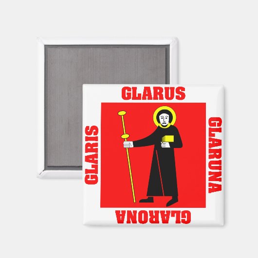 Glarus Zwitserland Kanton Vlag Magneet (Voorkant / Achterkant)