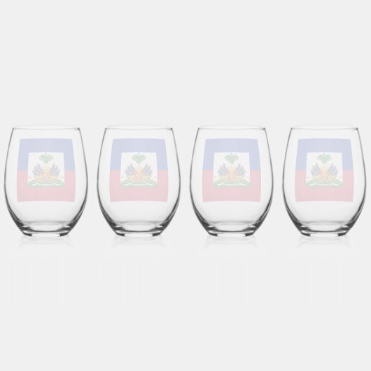 GLAS A VIN PRINMED MET DE HAITISCHE DRAPEAU (Achterkant)