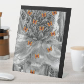 Glas Ananas Bloem & Butterfies Kunst Reclamebord Met Voetstuk (Insitu)