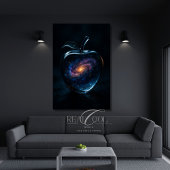 Glas Apple Galaxy Cosmic Surreal Art Poster