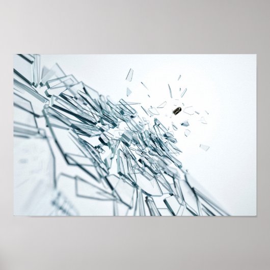 glas beschadigd door een kogel poster (Voorkant)