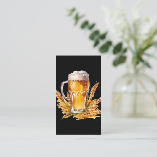 Glas bier | biertuin | tarwe visitekaartje (Staand voorkant)