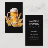 Glas bier | biertuin | tarwe visitekaartje (Voorkant / Achterkant)