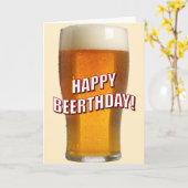 Glas Bier (Gelukkige Beerthday) Kaart (Gele Bloem)