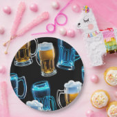 Glas Bier Mokken Papieren Bordje (Feest)