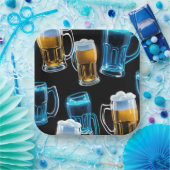 Glas Bier Mokken Papieren Bordje (Feest)