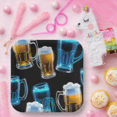 Glas Bier Mokken Papieren Bordje (Feest)