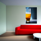 glas bier op tafel in de ruimte | AI Art Poster