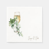 Glas champagne gepersonaliseerde cocktail servet (Voorkant)