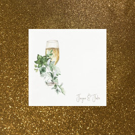 Glas champagne gepersonaliseerde cocktail servet