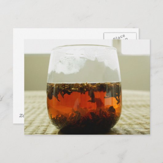 Glas Chinese thee Briefkaart (Voorkant / Achterkant)