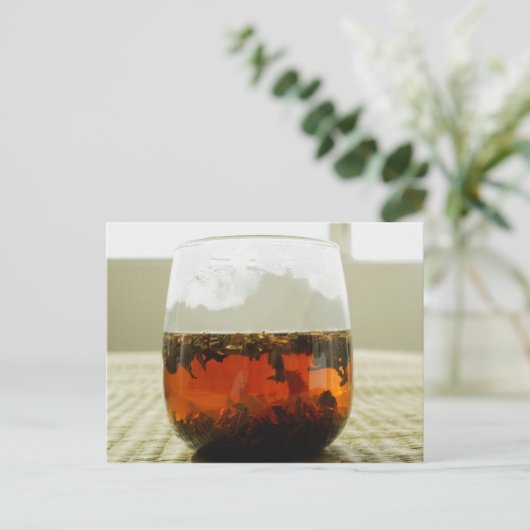 Glas Chinese thee Briefkaart (Staand voorkant)