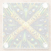 Glas coaster met Jamaicaanse kleuren Glazen Onderzetter (Achterkant)