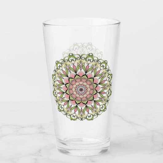 Glas Cup bloem mandala ontwerp (Achterkant)