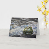 Glas Drijvende Vissersbol Portret Kaart (Gele Bloem)