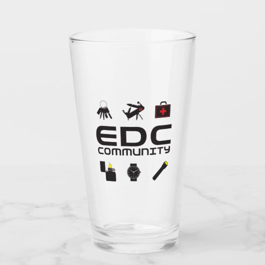 Glas - EDCC-logo in zwart-wit met kleuren (Voorkant)