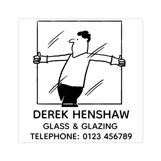Glas- en glazenmakerswerk. glasfabricage rubberstempel (Afrduk)