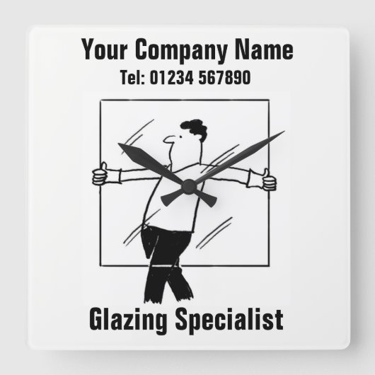 Glas en Glazing Business Kantoor Wall Clock Vierkante Klok (Voorkant)