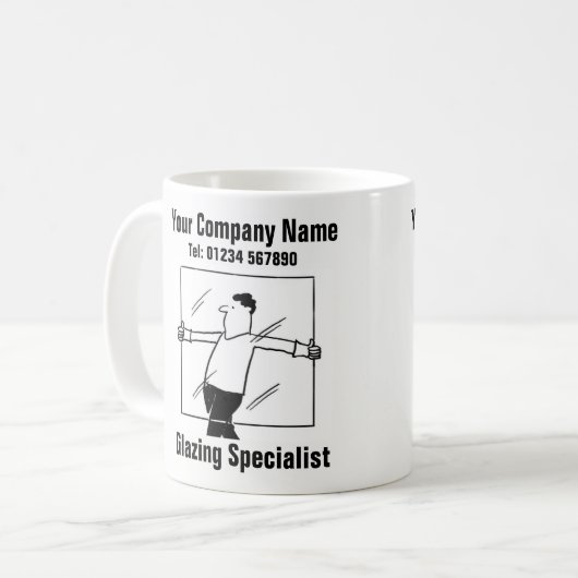 Glas en Glazing Company. Glazier Koffiemok (Voorkant links)