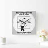 Glas- en GlazingsCartoon Vierkante Klok (Huis)