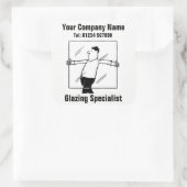 Glas- en GlazingsCartoon Vierkante Sticker (Tas)