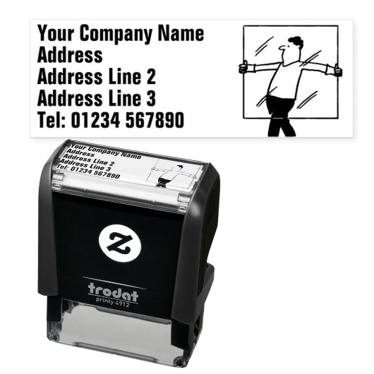 Glas- en glazuurvensterreparaties  zelfinktende stempel