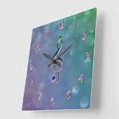 Glas en Glitter Design Music Clef Clock Vierkante Klok (Hoek)