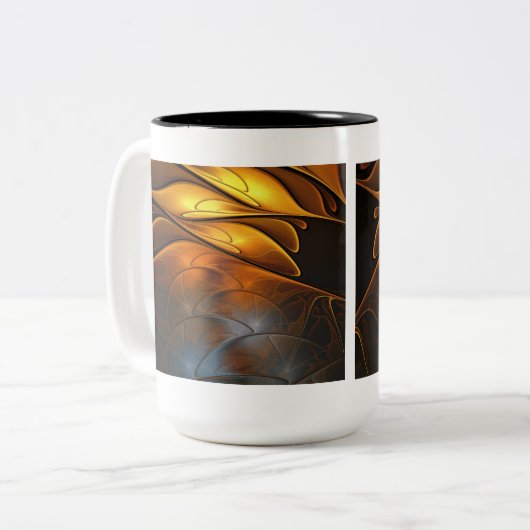 Glas en goud tweekleurige koffiemok (Voorkant links)