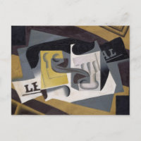 Glas en Krant, 1917 (olie op triplex)