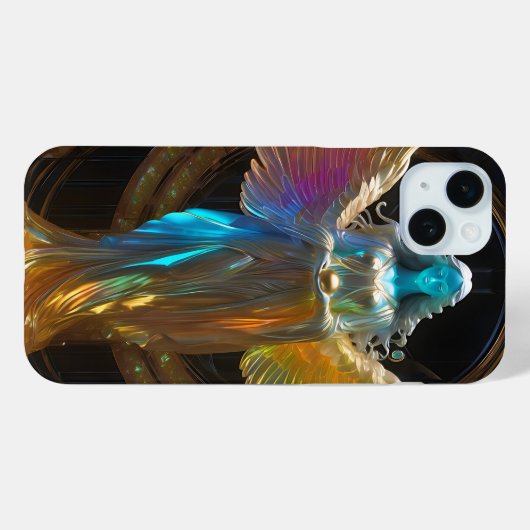 Glas Engel gegoten in blauw en goud Case-Mate iPhone Case (Achterkant (horizontaal))