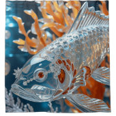 Glas Fish|Heldere Koi Vis Douchegordijn (Voorkant)