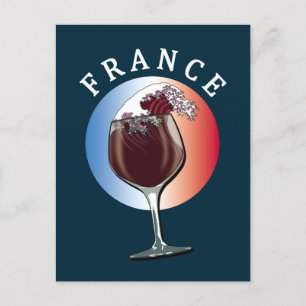 Glas Franse wijn - Frankrijk Briefkaart