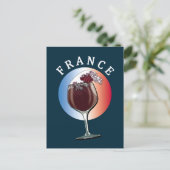 Glas Franse wijn - Frankrijk Briefkaart (Staand voorkant)
