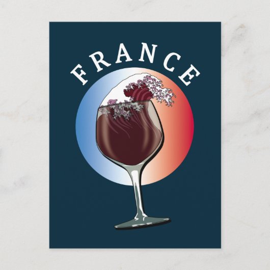 Glas Franse wijn - Frankrijk Briefkaart (Voorkant)