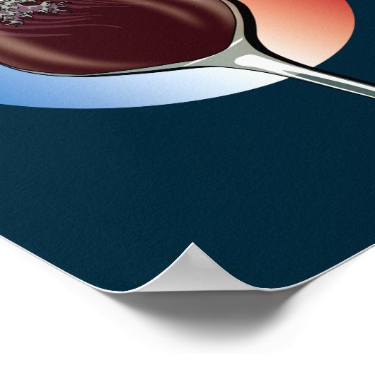 Glas Franse wijn - Frankrijk Poster (Hoek)