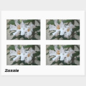 Glas geblokkeerde witte bloem rechthoekige sticker (Vel)