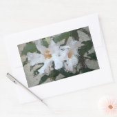 Glas geblokkeerde witte bloem rechthoekige sticker (Envelop)