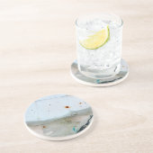 Glas, gekookt en geroosterd zandsteen onderzetter (Zijkant)