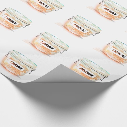 Glas geld reizen pot cadeaupapier (Hoek)